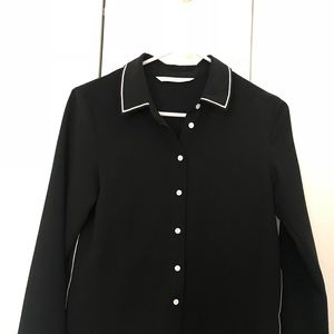 Black button-down shirt